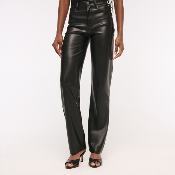 Abercrombie & Fitch Pants - Black Leather Pants - 28 Long